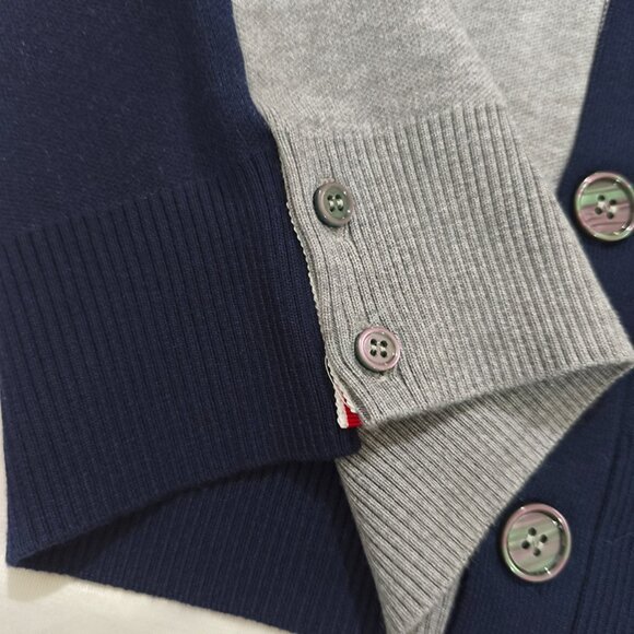 Thom Browne Four-Bar Intarsia Knitted Cardigan - Picture 5 of 7